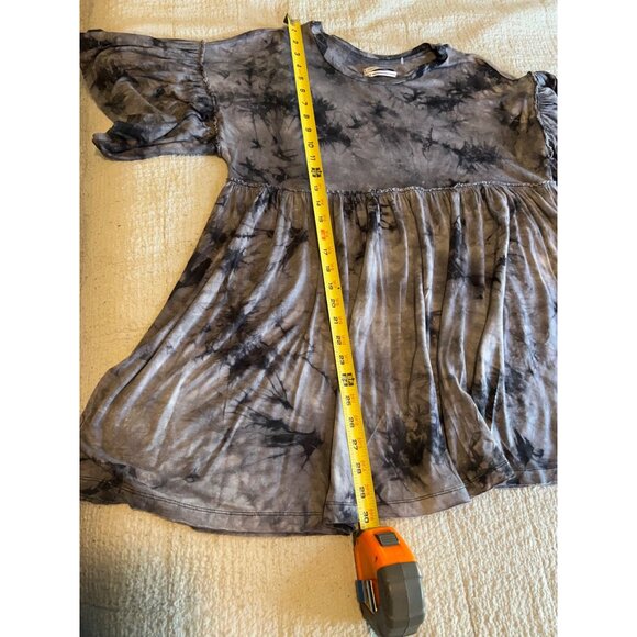 Urban Outfitters Tie Dye Tunic Top Black Gray Oversized Boho Grunge Loose Fit M - Picture 4 of 10
